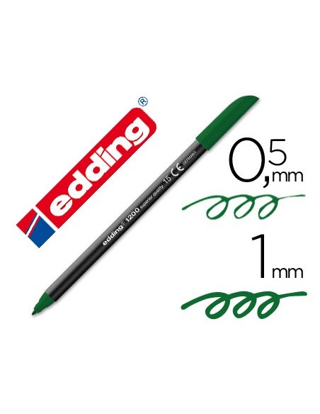 ROTULADOR EDDING PUNTA FIBRA 1200 VER OLIVA N.15 PUNTA RED.0.5 MM