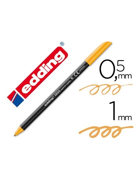 ROTULADOR EDDING PUNTA FIBRA 1200 NARANJA CLARO N.16 PUNTA RED.0.5 MM