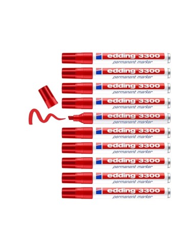 ROTULADOR EDDING MARCADOR 3300 N.2 ROJO PUNTA BISELADA