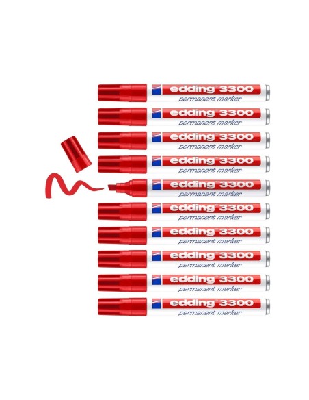 ROTULADOR EDDING MARCADOR 3300 N.2 ROJO PUNTA BISELADA
