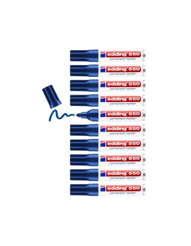 ROTULADOR EDDING PUNTA FIBRA PERM.550 AZUL N.3 PUNTA RED.