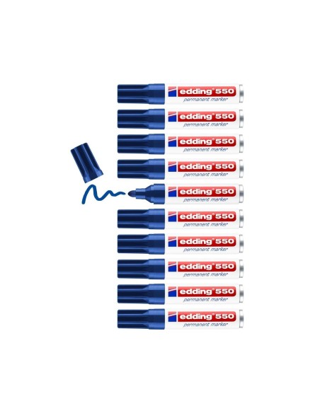 ROTULADOR EDDING PUNTA FIBRA PERM.550 AZUL N.3 PUNTA RED.