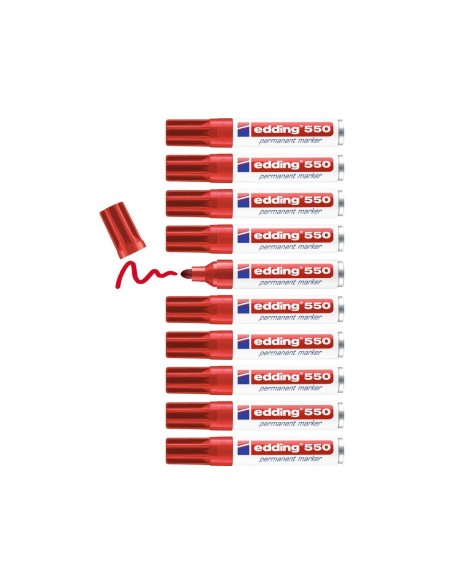 ROTULADOR EDDING PUNTA FIBRA PERM.550 ROJO N.2 PUNTA RED.