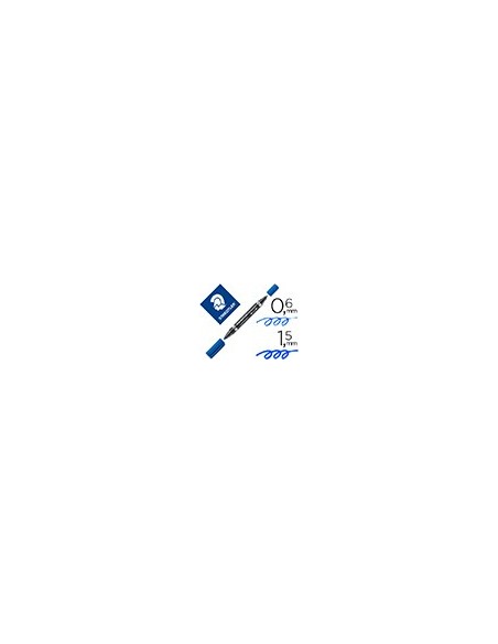 ROTULADOR STAEDTLER LUMOCOLOR PERM.DUO 348 AZUL PUNTA F 0,6 MM PUNTA