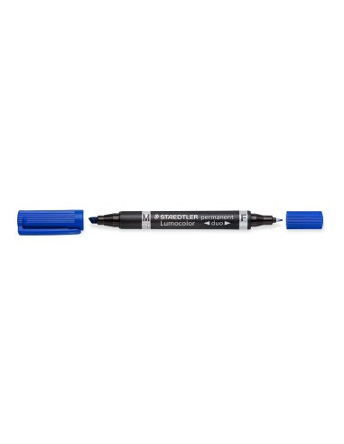 ROTULADOR STAEDTLER LUMOCOLOR PERM.DUO 348 AZUL PUNTA F 0,6 MM PUNTA