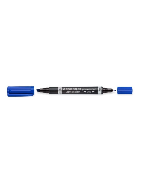 ROTULADOR STAEDTLER LUMOCOLOR PERM.DUO 348 AZUL PUNTA F 0,6 MM PUNTA