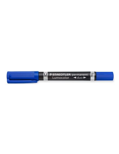 ROTULADOR STAEDTLER LUMOCOLOR PERM.DUO 348 AZUL PUNTA F 0,6 MM PUNTA