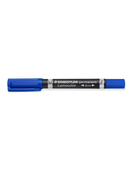 ROTULADOR STAEDTLER LUMOCOLOR PERM.DUO 348 AZUL PUNTA F 0,6 MM PUNTA
