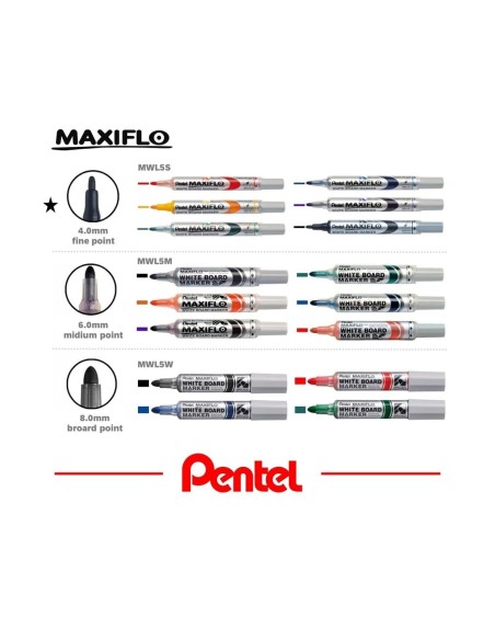 ROTULADOR MAXIFLO PENTEL PIZARRA BLANCA COLOR NEGRO