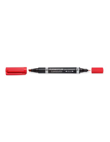 ROTULADOR STAEDTLER LUMOCOLOR PERM.DUO 348 ROJO PUNTA F 0,6 MM PUNTA