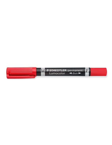 ROTULADOR STAEDTLER LUMOCOLOR PERM.DUO 348 ROJO PUNTA F 0,6 MM PUNTA