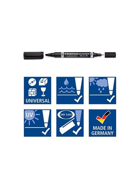 ROTULADOR STAEDTLER LUMOCOLOR PERM.DUO 348 NG.PUNTA F 0,6 MM PUNTA