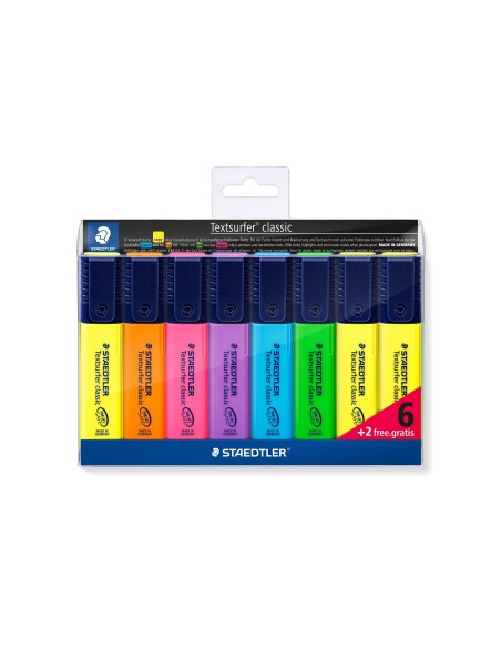 ROTULADOR STAEDTLER TEXTSURFER 364 FLUOR.BOLSA 6 UD.SURT.+ 2 REGALO