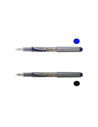 PLUMA PILOT V PEN SILVER DESECHABLE NEGRO SVP-4WB