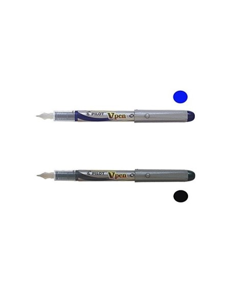 PLUMA PILOT V PEN SILVER DESECHABLE NEGRO SVP-4WB