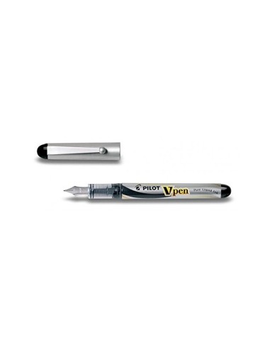 PLUMA PILOT V PEN SILVER DESECHABLE NEGRO SVP-4WB
