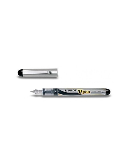PLUMA PILOT V PEN SILVER DESECHABLE NEGRO SVP-4WB