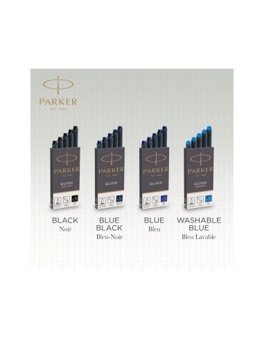 TINTA ESTILOGRAFICA PARKER AZUL PERM.CAJA 5 CARTUCHOS