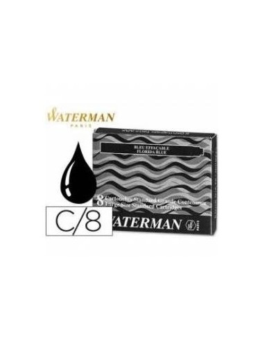 TINTA ESTILOGRAFICA WATERMAN AZUL FLORIDA CAJA 8 CARTUCHOS STANDARD L