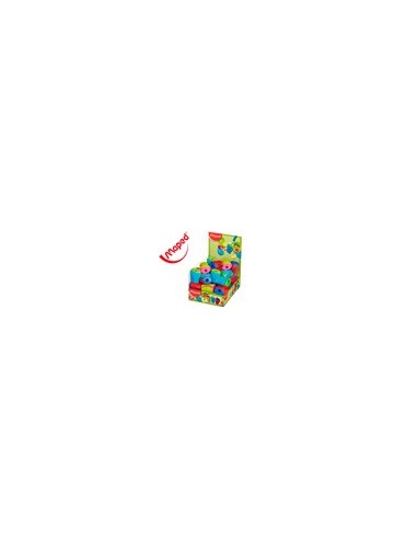 SACAPUNTAS PLASTICO MAPED BOOGY UN USO C/DEPOSITO COL.SURT.