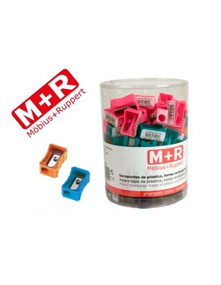 SACAPUNTAS MOR 304 PLASTICO RECTANGULAR UN USO COL.SURT.