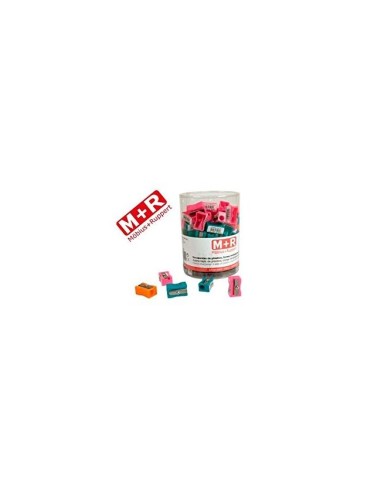 SACAPUNTAS MOR 304 PLASTICO RECTANGULAR UN USO COL.SURT.