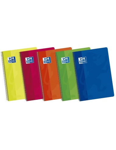 CUADERNO ESP. OXFORD FL. T.CARTON 4MM 80H. 90GR. SURT.