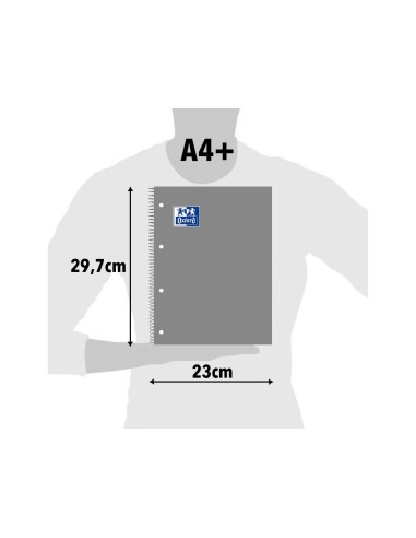 CUADERNO ESP. OXFORD EBOOK A4 T.EXTRA MICRO 5MM 80H 90GR. RJ.