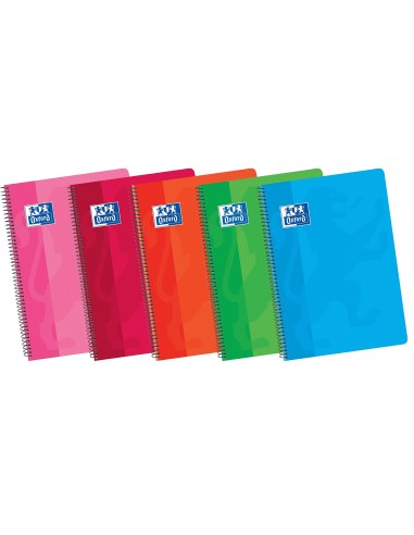CUADERNO ESP. OXFORD A5 T.CARTON 4MM 80H. 90GR. COL.SURT.