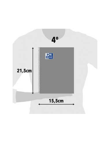 CUADERNO ESP. OXFORD A5 T.CARTON 4MM 80H. 90GR. COL.SURT.