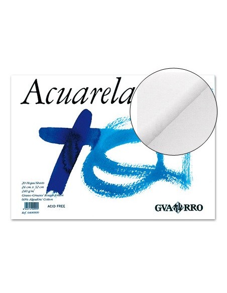 BLOC ENCOLADO GUARRO A4 ACUARELA 20H. 240GR.