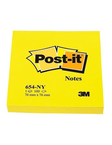 BLOC NOTAS ADH. POST-IT 76X76MM 100H. AM. NEON