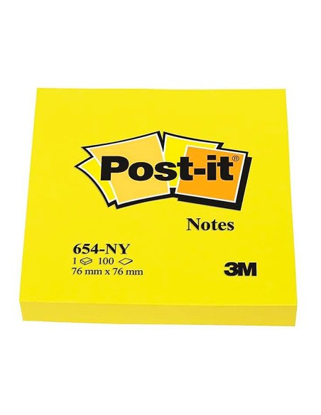 BLOC NOTAS ADH. POST-IT 76X76MM 100H. AM. NEON