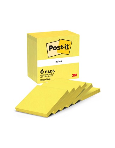 BLOC NOTAS ADH. POST-IT 76X76MM 100H. AM. NEON