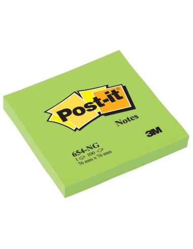 BLOC NOTAS ADH. POST-IT 76X76MM 100H. VE. NEON