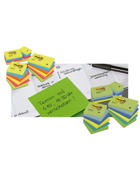 BLOC NOTAS ADH. POST-IT 76X76MM 100H. VE. NEON