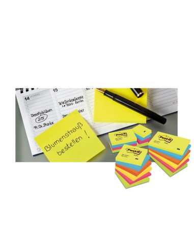 BLOC NOTAS ADH. POST-IT 76X76MM 100H. VE. NEON