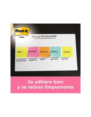 BLOC NOTAS ADH. POST-IT 38X51MM 12UD. 100H. COL.SURT. NEON