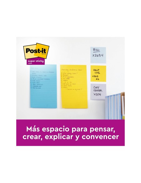 BLOC NOTAS ADH. POST-IT 102X152MM CUADRICULADO 100H. AM.