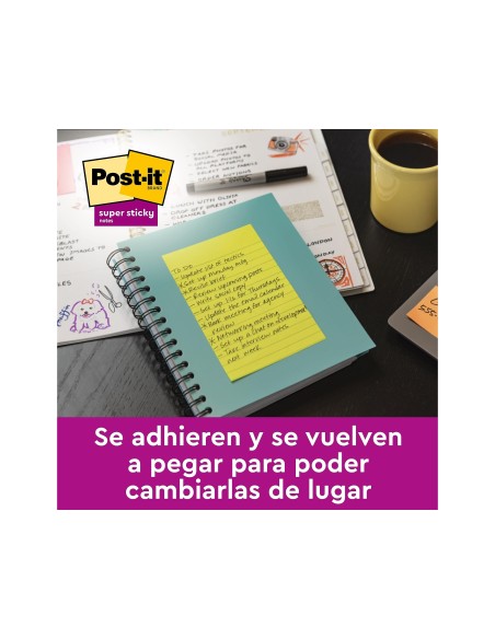 BLOC NOTAS ADH. POST-IT 102X152MM CUADRICULADO 100H. AM.