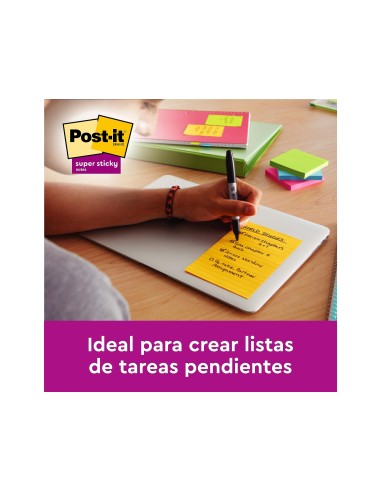 BLOC NOTAS ADH. POST-IT 102X152MM CUADRICULADO 100H. AM.
