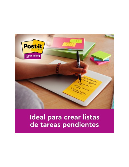 BLOC NOTAS ADH. POST-IT 102X152MM CUADRICULADO 100H. AM.