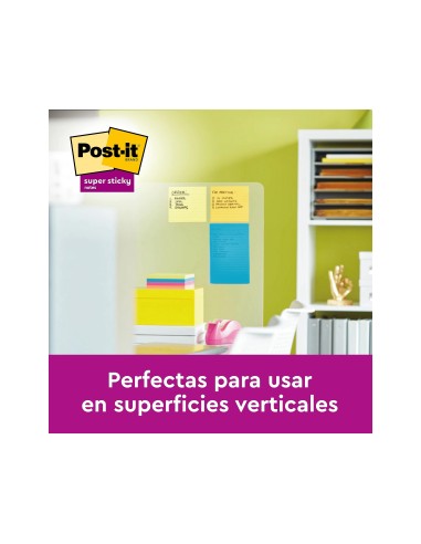 BLOC NOTAS ADH. POST-IT 102X152MM CUADRICULADO 100H. AM.