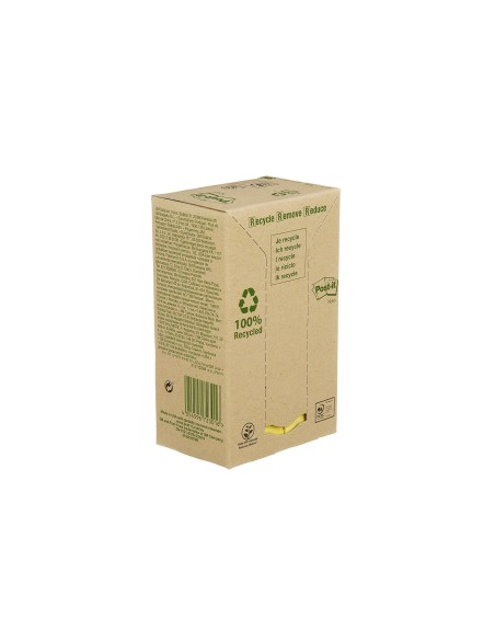 BLOC NOTAS ADH. POST-IT 38X51MM PAPEL RECICLADO 24UD. 100H. AM.