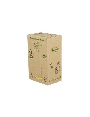 BLOC NOTAS ADH. POST-IT 38X51MM PAPEL RECICLADO 24UD. 100H. AM.