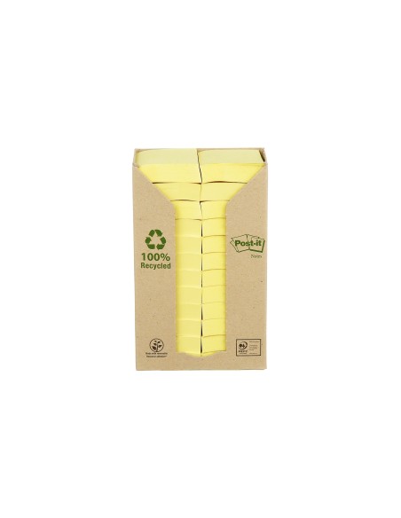 BLOC NOTAS ADH. POST-IT 38X51MM PAPEL RECICLADO 24UD. 100H. AM.