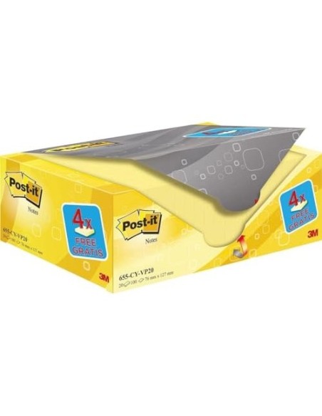BLOC NOTAS ADH.QUITA PON POST-IT AM.76X127MM PK.PROMO 16+4 GRATIS
