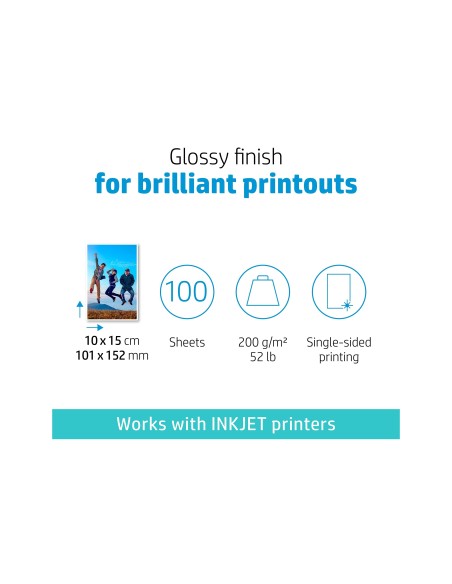 PAPEL FOTOGRAFICO HP SEMI-GLOSSY 170G/M2- A4- 100H Q2510A