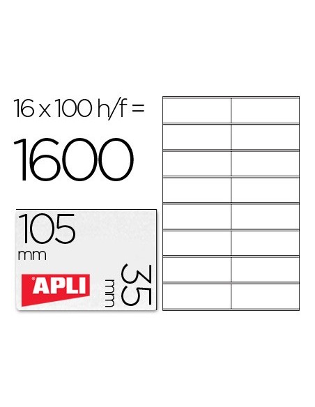 ETIQUETA ADH. APLI 1287 105X35MM 100H.