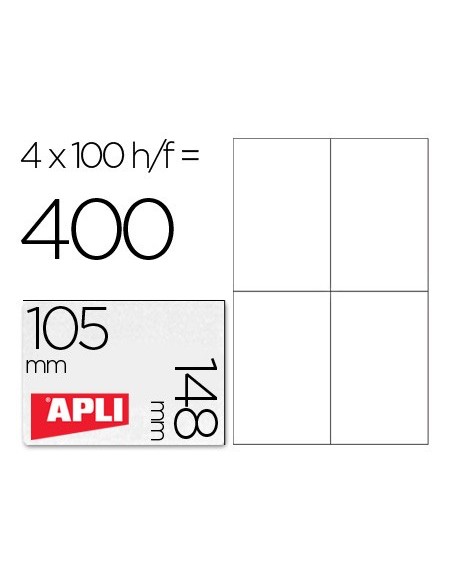 ETIQUETA ADH. APLI 1280 105X148MM 100H.